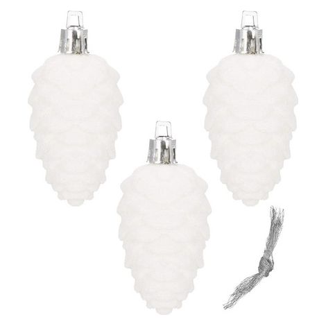Baumschmuck 3 Zapfen mit Glitzer
