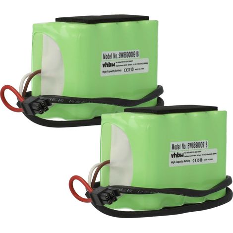 vhbw 2x batería compatible con Velux INTEGRA Solar persiana claraboya y persianas enrollables, ventanas solares (2100 mAh, 10,8 V, NiMH, con cable)