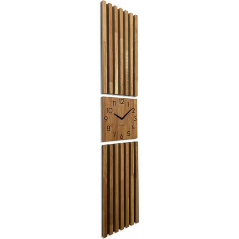 Orologio a pannello in rovere con listelli 155x30cm (1/5)
