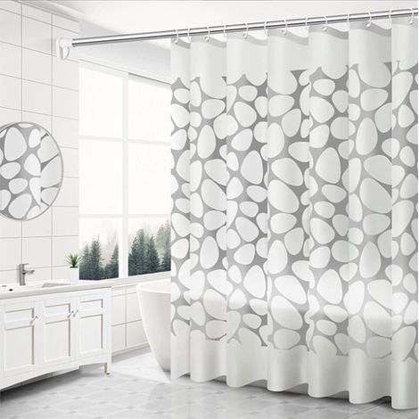 Shower Curtains, Bathroom Curtains, Thick Waterproof Fabric Curtains, Waterproof and Mildew Resistant Bath Curtain - 180 x 200 cm (pave) (1/5)