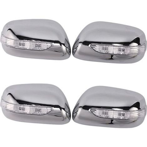 4 cubiertas para espejos retrovisores de coche para Wish 2003-2007, cubiertas cromadas de ABS para espejos retrovisores de puerta con LED