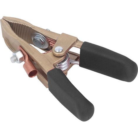 Pince de masse de soudage en laiton 500 A anti-oxydation, noire, pour la fabrication de groupes motopropulseurs. (1/5)