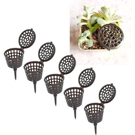 50 pièces Engrais Maille paniers Jardin pépinière Pots Portable Aquarium avec Couvercle Plantation Nutrition Tasses pour succu[470] (1/4)
