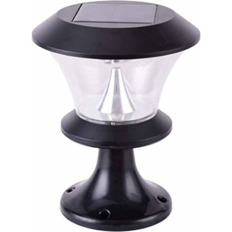 8 LED Yard Villa Paysage Décoratif Post Light Outdoor Round Solaire Pilier Lampe Jardin Porte Murale Lampadaire Extérieur Pelouse Vue Cour Villa Lampadaire Extérieur (A: Lumière Chaude) MXVE (1/5)