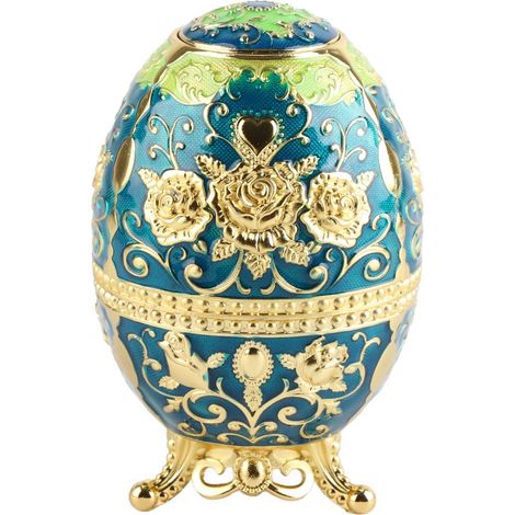 Toothpick Holder Alloy Material Inner Food Grade Plastic PP Pressing Type Egg Shape Toothpick Dispenser for Home (1/5)