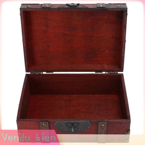 HURRISE Coffre au trésor Boîte de montres bijoux 6282-2301GK10--Boîte de rangement de bureau rétro--rouge--verrouillage à code (1/4)