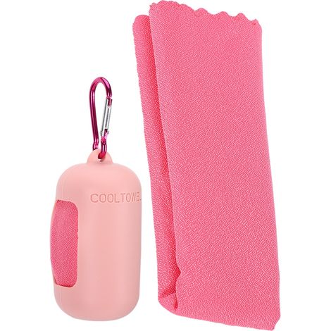 Schnelltrocknendes, tragbares Mikrofaser-Sporthandtuch für Camping und Reisen (Pink) (1/5)