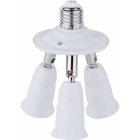 Douille E27 Triple pour Ampoule LED a Visser, 360° Réglable, AC 220-240V, Adaptateur 3 E27 pour Support Ampoule Plafond, Rallonge Douille E27 Orientable Eclairage pour Studio/Garage (1/5)