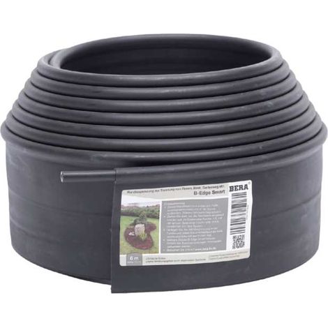 Bordure de gazon professionnelle en plastique 6m – Hauteur 10cm – Épaisseur 1cm – Résistante aux UV et au gel – Installation facile – Bera