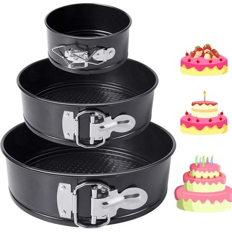 Lot de 3 moules à gâteaux ronds avec revêtement antiadhésif (1/5)
