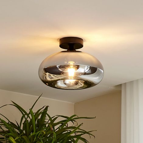 [NEUWERTIG] B-Ware Lindby Deckenleuchte Zehra LED Lampe Leuchte dimmbar schwarz rauchgrau Ø28cm (1/2)