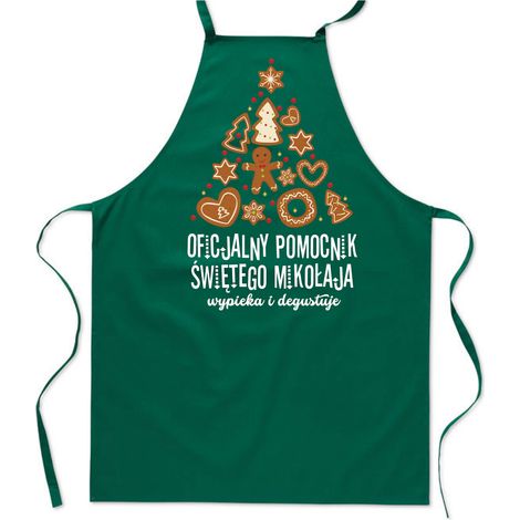 KÜCHENSCHÜRZE MIT SANTA'S HELPER-Aufdruck zum Plätzchenbacken (1/4)