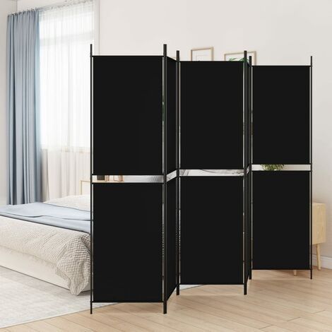 Paravent Cloison de séparation 5 panneaux, Pour Jardin, Balcon, Terrasse Noir 250x200 cm Tissu OIB2283E (1/5)