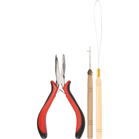Kit 5200 anneaux de coiffure crochet avec crochet de tirage en silicone, outil portable pour extension de cheveux, kit de style à crocheter (1/5)