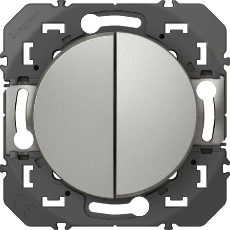 Double poussoir 6A à composer - Dooxie - aluminium - Legrand