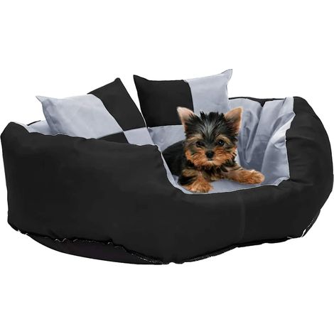 Coussin pour chien réversible lavable avec 3 coussins gris et noir 65 x 50 x 20 cm - PANGIVO (1/5)