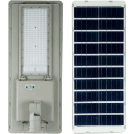 TrAdE Shop Traesio - Faro Lampione Stradale Pannello Solare A Led 300w Grigio Luce Bianco Fredda 6500k Ip65 - (1/5)