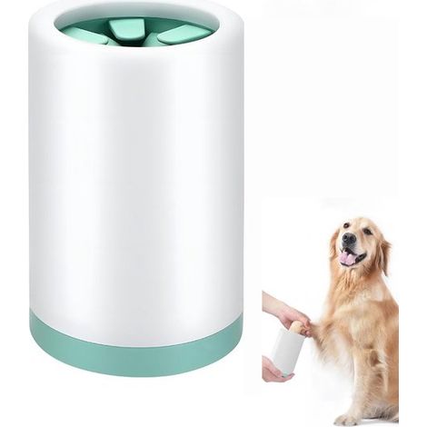 Nettoyeur de pattes pour chien – Nettoyeur de pattes portable – Détachable et réutilisable – Nettoyage rapide de la boue et des saletés – Gobelet de bain de pattes en silicone – Taille unique végétale (1/5)