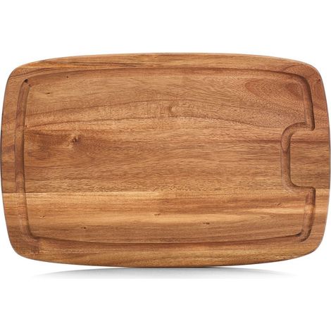 Zeller 25556 – Tagliere con scanalatura, in legno di acacia 40 x 26 x 1,5 cm, colore naturale