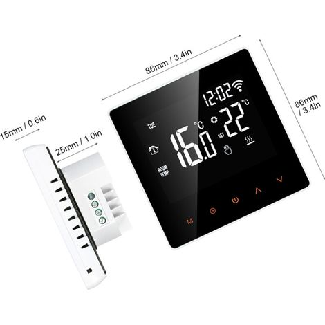 Thermostat intelligent Wi-Fi, contrôleur de température numérique, contrôle par application, écran LCD, écran tactile, chauffage au sol électrique programmable pour la maison, l'école, le burea (1/5)