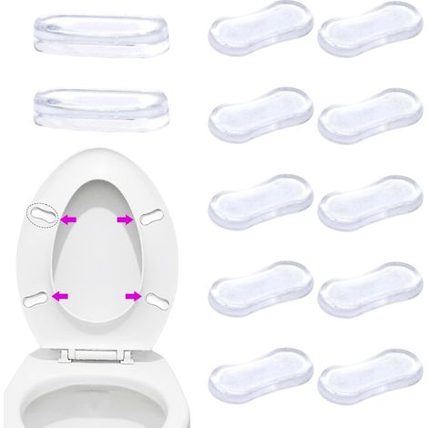 Lot de 2 tampons en caoutchouc antidérapants et silencieux pour siège de toilette, parfaits pour la maison, le bureau et une utilisation commerciale (1/5)