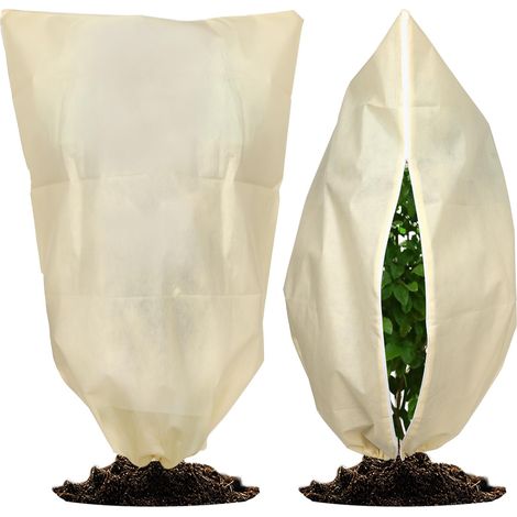 Lot 2 Voile Hivernage Plante Exterieur 80x120 cm, Protection Hivernale Respirante Fermeture Éclair Arbres (Olivier, Palmier (1/5)