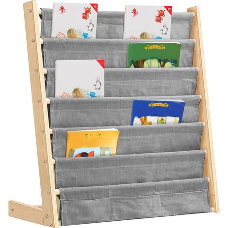 Bibliothèque, Design Minimaliste, Caractéristiques Adaptées aux Enfants, Gris (1/2)