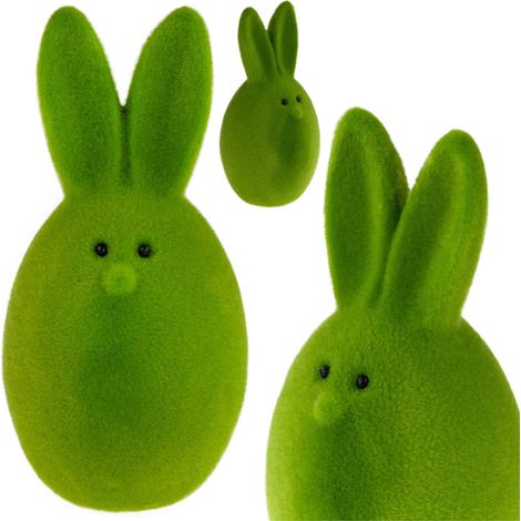 TG63634-8 Beflocktes Osterhasen-Ei, 12,5 cm