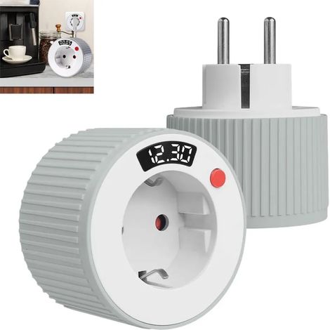 Presa con timer a conto alla rovescia e display a LED, timer da 1 minuto a 24 ore, mini presa con timer digitale adatta a tutti gli elettrodomestici. (1/5)