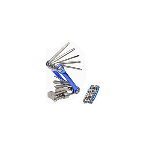 Kit de herramientas multifuncional 11 en 1 para reparación de bicicletas (plegable): llave de tubo, llave hexagonal y destornillador. - Crezuo