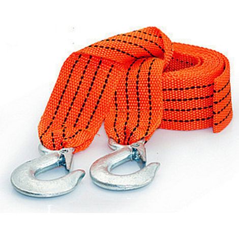 Sangle de remorquage robuste avec crochets de sécurité en métal, sangle en polyester tissé et capacité (1/5)