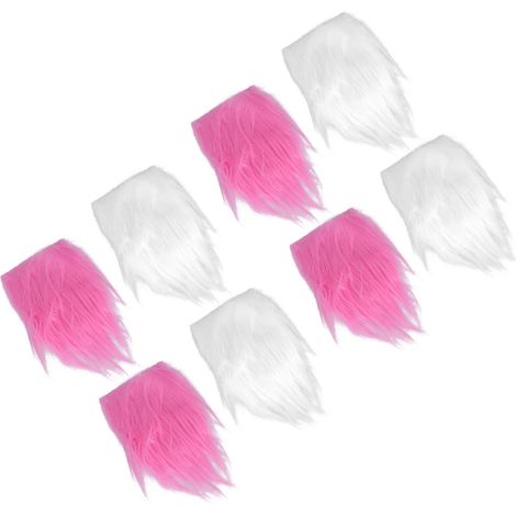 Lot de 12 Barbes de Gnome Roses et Blanches, Prédécoupées, Fausses Barbes Fluffy DIY pour Artisanat, Réutilisables avec 12 Boules en Bois, Décor de Noël (1/5)
