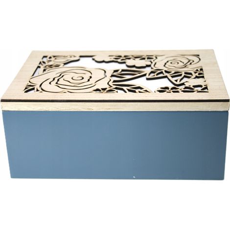 Scatola portagioie in legno con motivo decorativo (1/5)