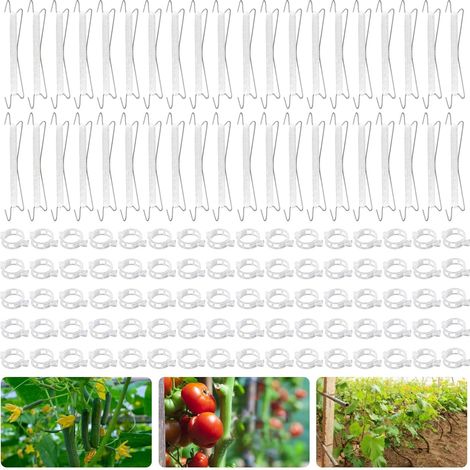 Crochet Tomate Jardin, 40 pièces crochets pour tomates avec 40 boucles pour plantes &10m corde, Crochets Tomate Support, Tomate Crochets