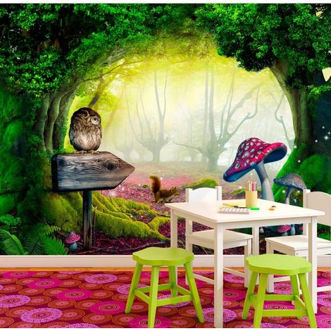 Papier peint coin chouette - 250 x 175 cm (1/4)