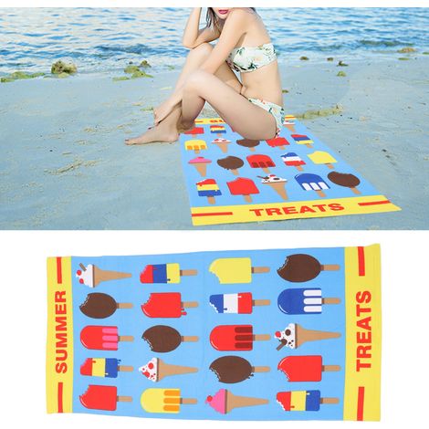 Serviette de bain à motif dessin animé, absorbante et à séchage rapide, serviette de natation, serviette de plage pour couple, serviette en microfibre imprimée, style A (1/5)