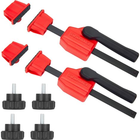 Lot de 2 pinces de serrage pour établi de table, serre-joint à serrage rapide pour établi de travail du bois, pour sculpture sur bois, fraisage, meulage, 20 mm de diamètre (1/5)