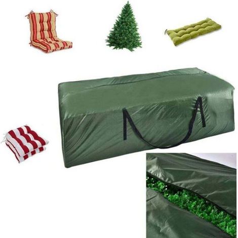 Sac de rangement pour coussins - - Dimensions 173x76x51 cm - Polyester 210D - Imperméable - Fermeture éclair Vert (1/4)