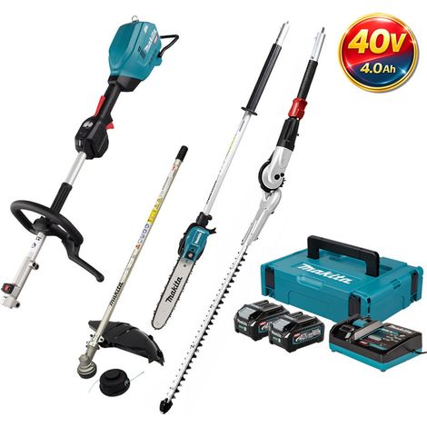 MAKITA Pack Outil Multifonctions 40V UX01G + Coupe-herbe + Perche élagueuse + Taille-haies + 2 batt 4Ah + Coffret (1/5)