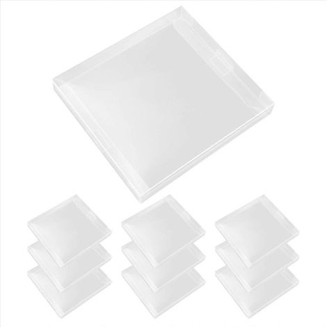 Boîte de rangement transparente pour CD, étui de protection rigide 143x131x18mm, coffret de stockage anti-rayures (1/5)