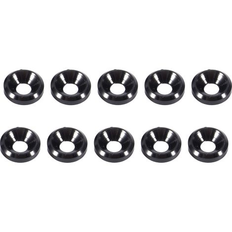 Rondelles plates fraisées M3 en alliage d'aluminium anodisé noir, lot de 10 pièces (1/5)