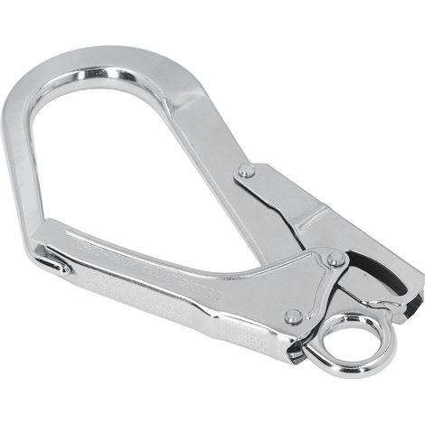 Mousqueton à ressort pour barres d'armature, en acier allié haute résistance forgé à double verrouillage, avec longe de sécurité antichute de 22 kN (1/5)