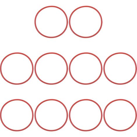 10Pcs Joint Torique en Silicone 78mm OD 72mm ID 3mm Largeur, Rouge (1/5)