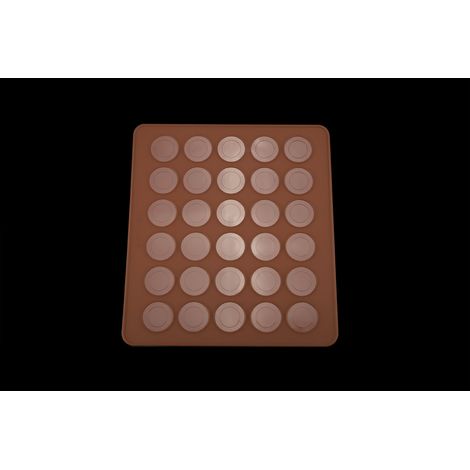 Tapis rond en silicone pour macarons, 28 x 25 cm, 30 trous (1/5)