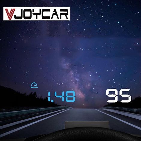 Affichage tête haute (HUD) pour voiture V4F avec indicateur automatique, alarme de survitesse et projecteur de régime moteur (RPM) sur le capot et le pare-brise. (1/4)