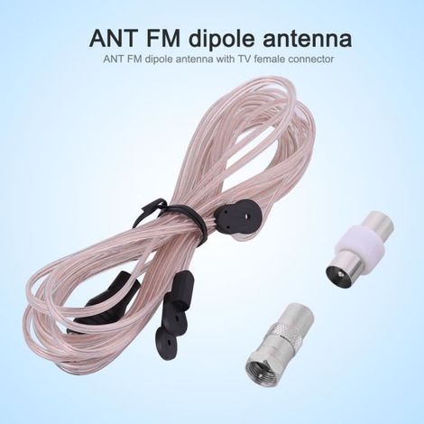 Antenne FM/antenne, antenne intérieure, antenne radio avec connecteur femelle TV pour la maison et MD, FM de réception du signal (1/4)