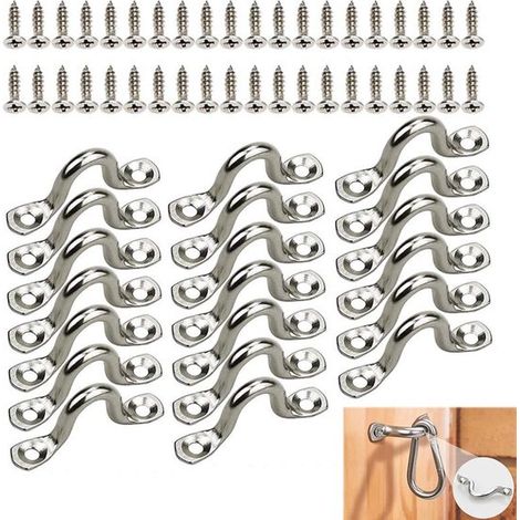 20 maniglie ad arco in acciaio inox 304 con 40 viti, maniglie ad arco, set di anelli per kayak, accessori per barche, canoe, barche, cinghie per yoga, altalene e amache (1/5)