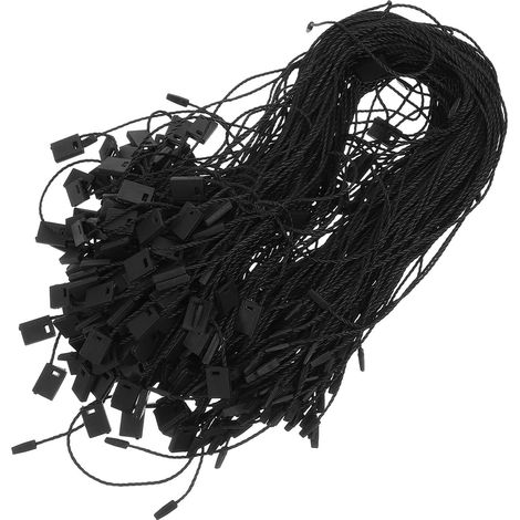 1000 Pièces Lot de 1000 Ficelles pour Étiquettes de Prix en Polyester Noir 30 CM, Attaches à Boucle Fermoir Sécurisé, Cordons Résistants et Flexibles pour Vêtements, Bagages et (1/5)