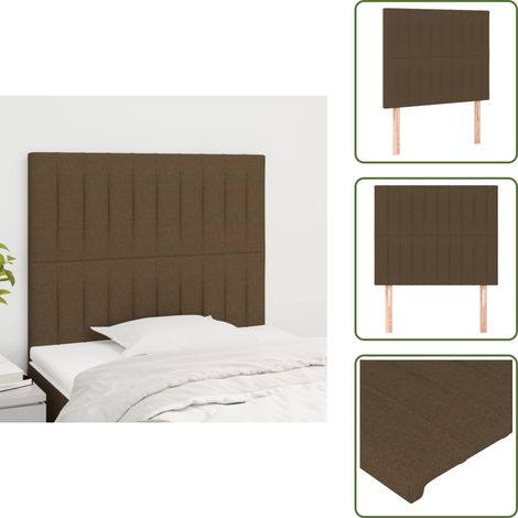 Cabecero de cama con tela - vidaXL Cabecero de cama marrón oscuro 80x5x118/128 cm Tela -