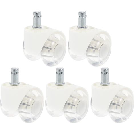 Roulettes Pivotantes Solution Pratique en Pu et Alliage D'acier Lot de 5 Silencieuses et Résistantes pour Fauteuil de Bureau pour Meubles Lourds (1/5)